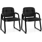 Dreamade Waiting Room Leather Office Reception Chairs with Padded Armrests