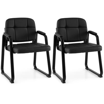 Dreamade Waiting Room Leather Office Reception Chairs with Padded Armrests