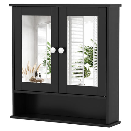 Dreamade Medicine Cabinet, Bathroom Wall Cabinet with 2 Mirrored Doors, Adjustable Shelf