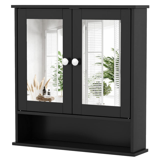 Dreamade Medicine Cabinet, Bathroom Wall Cabinet with 2 Mirrored Doors, Adjustable Shelf