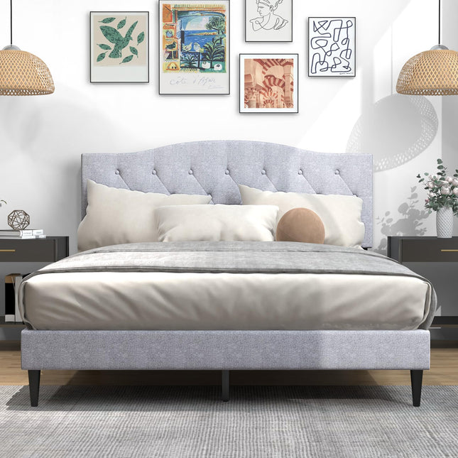 Dreamade Queen Size Upholstered Platform Bed
