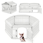 Dreamade 6/12 Panel Dog Playpen 24'' Tall Plastic Pet Fence with Lockable Door