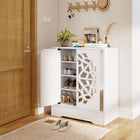 Dreamade Shoe Cabinet with Drawer 6-Tier Shoe Organizer Cabinet with Mirrored Doors