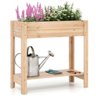 Dreamade Wood Raised Garden Bed w/Lower Shelf