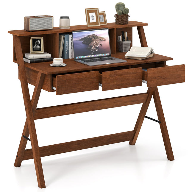 Dreamade Mid Century Modern Desk with 3 Drawers