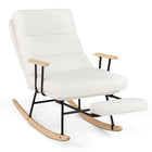 Dreamade Nursery Rocking Chair Teddy Velvet Upholstered Rocking Chair