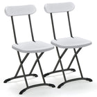 Dreamade 2-Pack Folding Chairs, Plastic Event Chairs, Lightweight Foldable Chairs with Solid X-Shape Frame
