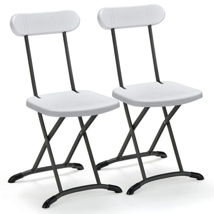 Dreamade 2-Pack Folding Chairs, Plastic Event Chairs, Lightweight Foldable Chairs with Solid X-Shape Frame