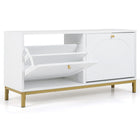 Dreamade Shoe Storage Bench with 2 Flip Drawers
