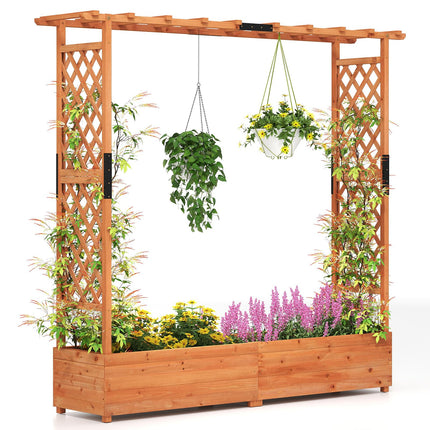 Dreamade Raised Garden Bed with Trellis and Hanging Roof