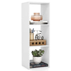 Dreamade 3-Cube Bookcase, White Cubby Bookshelf w/Back Guardrail & Anti-Tipping Kits