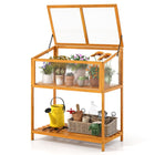Dreamade Wood Cold Frame Greenhouse with Transparent Openable Roof & Slatted Shelf
