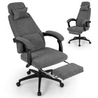 Dreamade Reclining Office Chair Chenille Fabric Desk Chair with Padded Linkage Armrests