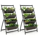 Dreamade 2 Pcs 4.1FT Vertical Raised Garden Bed, 4-Tier Elevated Planter Box