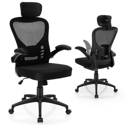 Dreamade Ergonomic Mesh Office Chair, Home Office Desk Chair with Adjustable Headrest and Lumbar Support