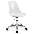 Dreamade Acrylic Clear Desk Chair with PU Leather Cushion Modern Small Home Office Chair with Wheels