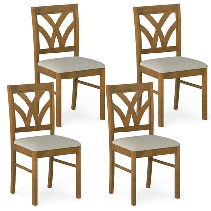 Dreamade Wooden Dining Chairs Set of 2/4 Farmhouse Upholstered Kitchen Chairs