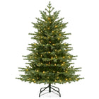 Dreamade 5ft / 6ft / 7ft Pre-Lit Artificial Christmas Tree with Lush PVC & PE Tips Warm White LED Lights