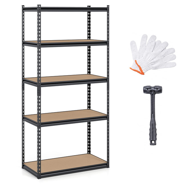 Dreamade 5-Tier Metal Storage Shelves Heavy Duty Garage Shelving Units(1/2/3/4,36" W x 18" D x 72" H)