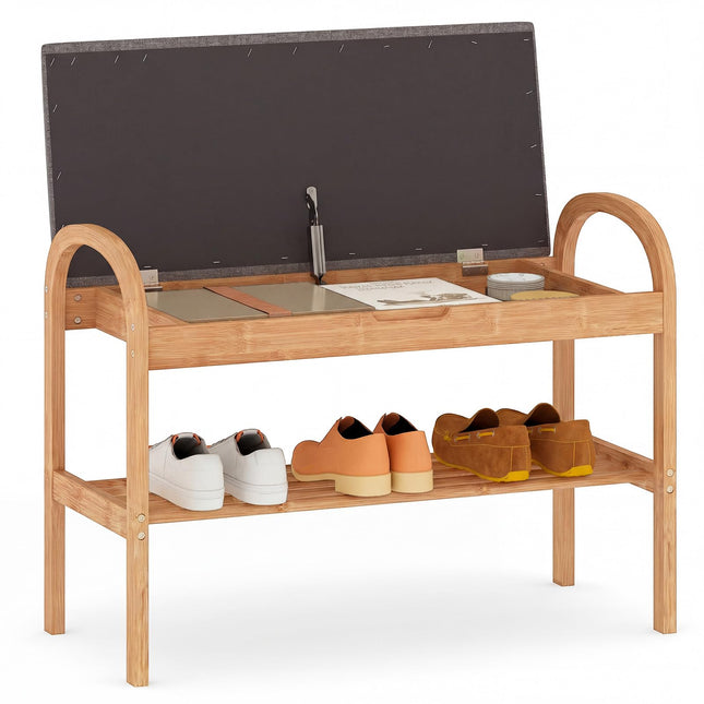 Dreamade Shoe Bench with Flip-Top Storage for Hallway