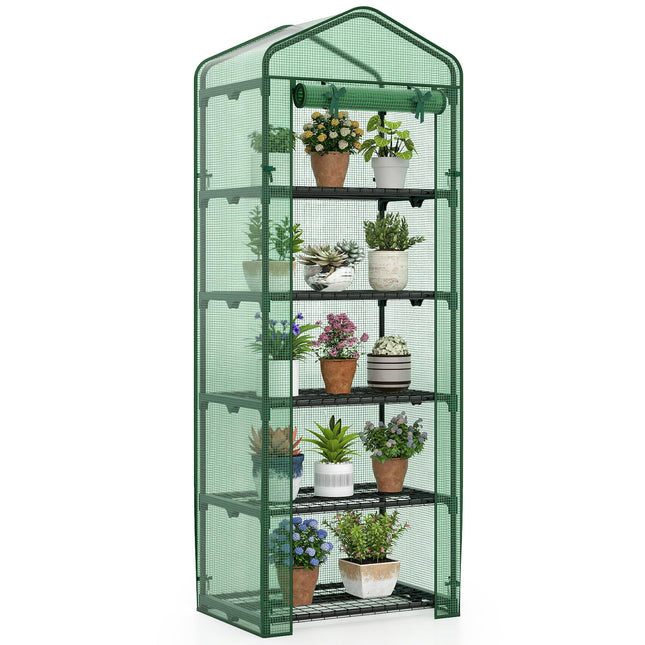 Dreamade Mini Greenhouse Portable Plant Grow House with 5 Tier Shelves