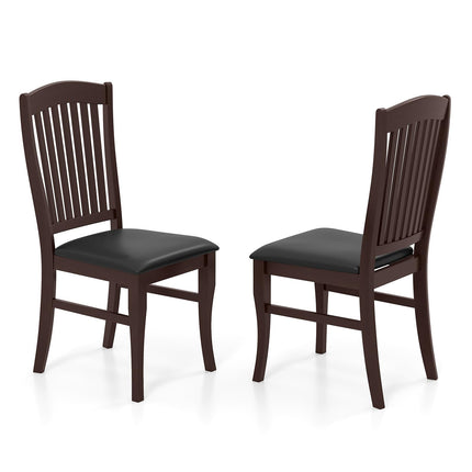 Dreamade Set of 2/4 Wooden PU Leather Upholstered Dining Chairs