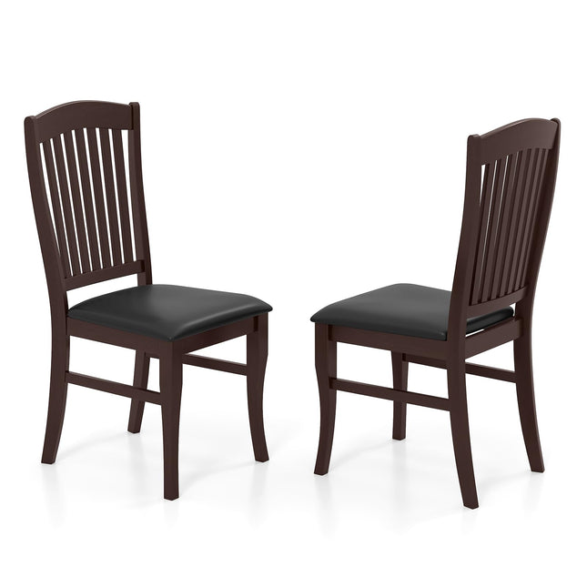 Dreamade Set of 2/4 Wooden PU Leather Upholstered Dining Chairs