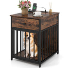Dreamade Dog Crate End Table with Charging Station