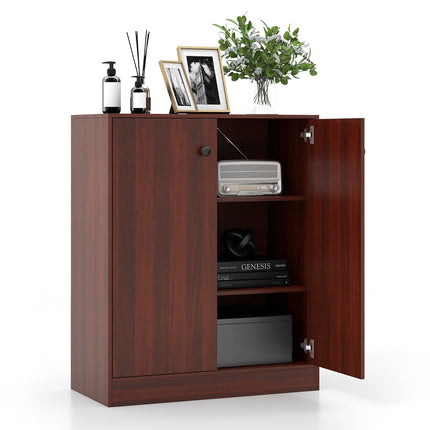 Dreamade 2 Door Storage Base Cabinet - Freestanding Floor Cabinet with 3-Tier Shelf