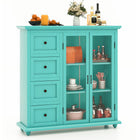 Dreamade Buffet Sideboard with Storage - Kitchen Pantry Cabinet with 2 Doors, 4 Drawers, Adjustable Shelf