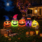 DREAMADE 9 FT Lighted Halloween Inflatable Pumpkin Patch with Witch Hats