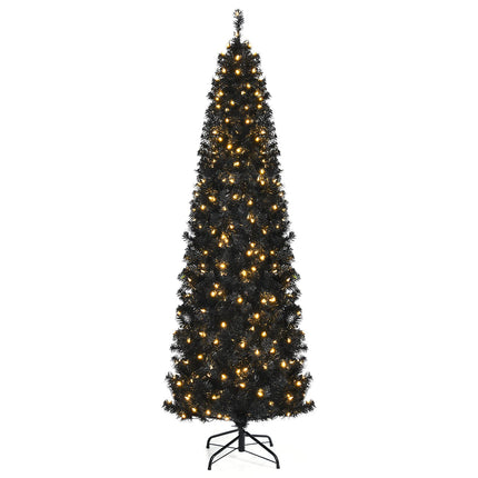Dreamade Black Pencil Christmas Tree, Pre-lit Artificial Halloween Tree