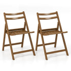 Dreamade Wooden Folding Chairs Set, Dining Chairs with Wide Curved Seat