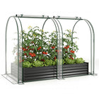 Dreamade 6x3x1 FT Galvanized Raised Garden Bed with Greenhouse Cover