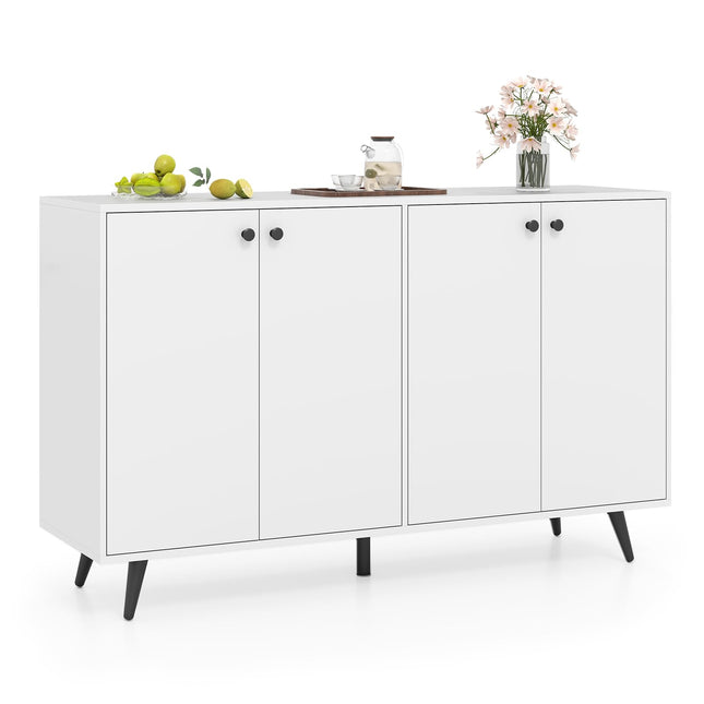Dreamade Buffet Sideboard 4-Door Storage Cabinet with 5-Position Adjustable Shelves