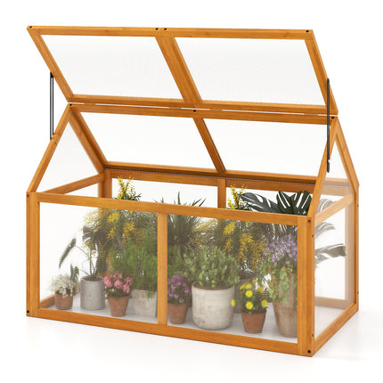Dreamade Portable Raised Flower Planter Protection with Transparent Panels & Adjustable Roof