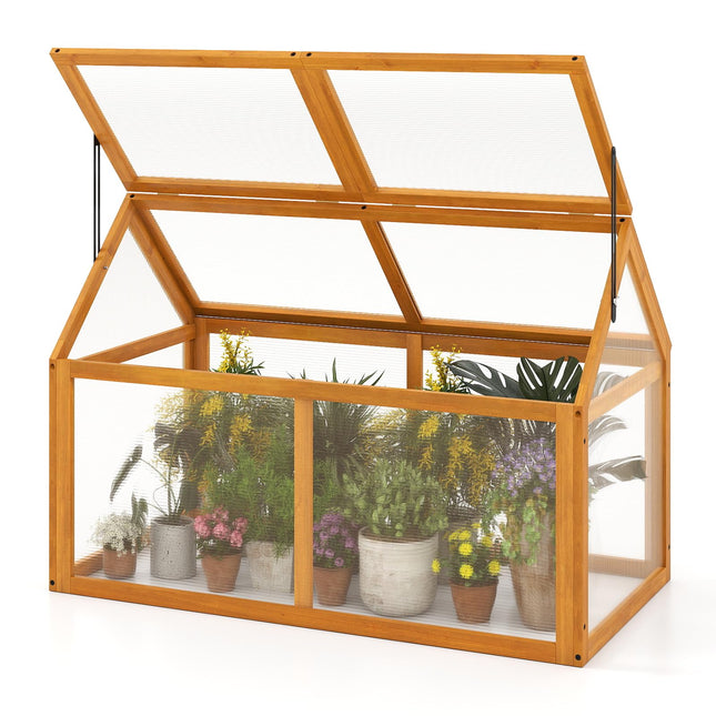 Dreamade Portable Raised Flower Planter Protection with Transparent Panels & Adjustable Roof