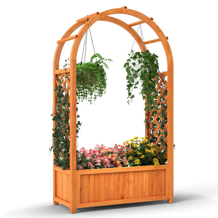 Dreamade Raised Garden Bed with Arch Trellis