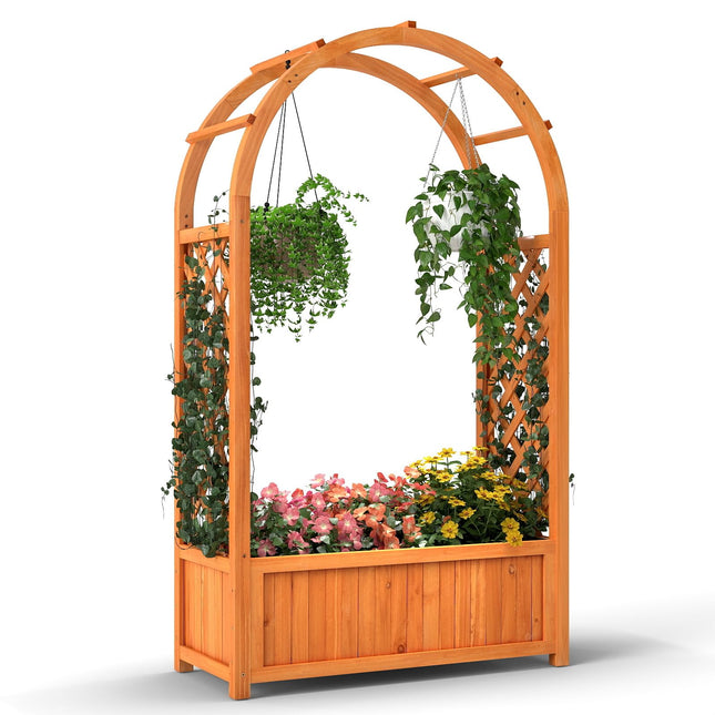 Dreamade Raised Garden Bed with Arch Trellis