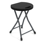 Dreamade Folding Stool, 18” Height Foldable Bar Stools, Portable Folding Chairs with Built-in Carry Handle