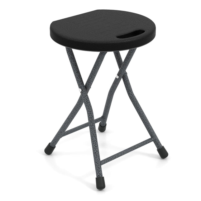 Dreamade Folding Stool, 18” Height Foldable Bar Stools, Portable Folding Chairs with Built-in Carry Handle