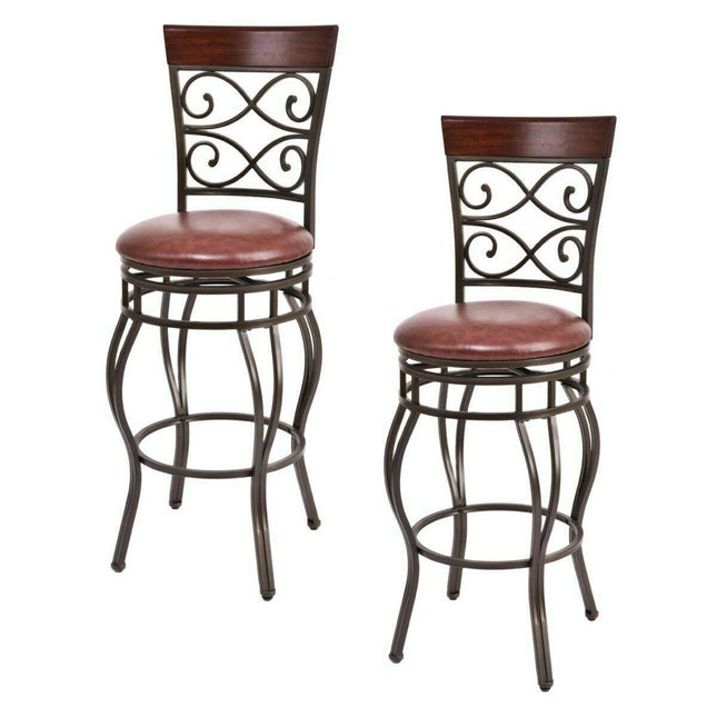 Dreamade Bar Stools Set of 2, 360 Degree Swivel, 30" Counter Height Bar Stools