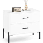 Dreamade 2-Drawer Dresser Modern Wooden Nightstand with Metal Legs & Handles
