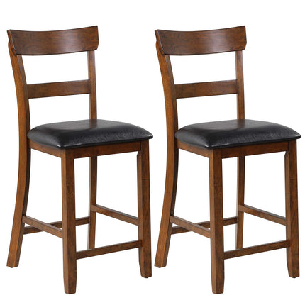Dreamade 25.5-Inch Counter Height Chair with Backrest, Foam-Padded Cushion, Rubber Wood Legs