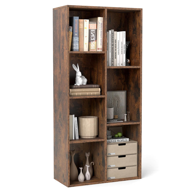 Dreamade Floor Standing Open Bookshelf w/Storage Shelves