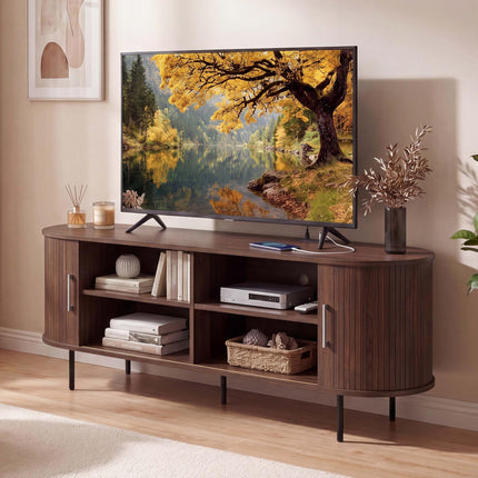 Dreamade Mid Century Curved Fluted TV Stand for TVs up to 60"