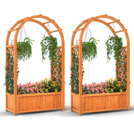 Dreamade Raised Garden Bed with Arch Trellis
