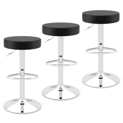 Dreamade Adjustable Height PU Leather Bar Chair with Swivel Padded Seat