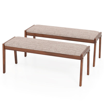 Dreamade 45" Upholstered Entryway Bench with Rubber Wood Legs and Fabric Padded Seat