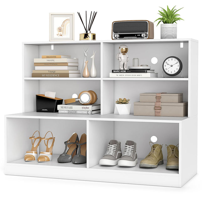 Dreamade Storage Bench with Shelf 3-Tier Entryway Storage Cabinet w/Seat